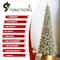 Glitzhome® 9ft Pre-Lit Frosted Cashmere Pencil Pine Artificial Christmas Tree, Multicolor LED Lights